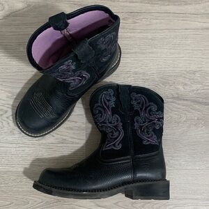 Ariat Western Boots with Purple Embroidery 8.5